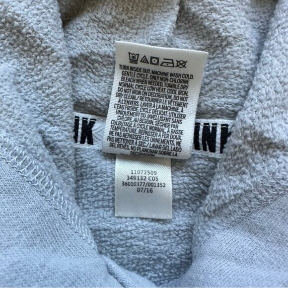 Victoria's Secret PINK | Gray Crossover Funnel Neck Hoodie | Size Extra Small - Picture 5 of 12